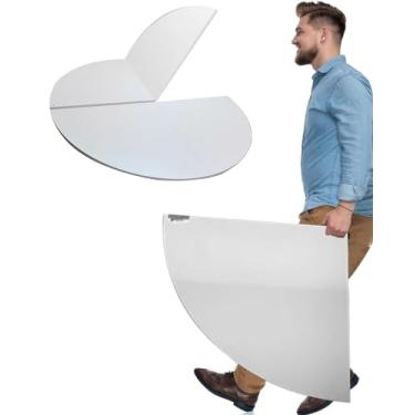 Imagem de Mesa dobrável redonda dobrável para facilitar o armazenamento – sem pernas, 120 130 140 150 160 170 180 190 200 cm de diâmetro, mesas de jantar internas e externas (branco, 190 cm/75 polegadas)