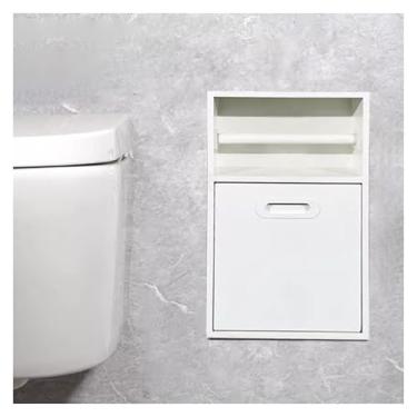 Imagem de Organizador de nicho de chuveiro embutido de aço inoxidável, armazenamento de papel higiênico e lata de lixo, prateleira de banheiro de fácil instalação para uso doméstico e hotel