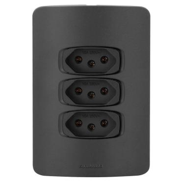 Imagem de Conjunto 3 Tomadas 20A - Alumbra Gracia Black Maxx - Gbmx009