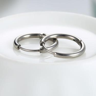 Imagem de 1 par de brincos pequenos de argola de prata para mulheres e homens, brincos de prata fofos para mulheres, brincos de argola de aço inoxidável 316L, brincos de argola de prata leve, standard, Aço