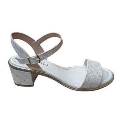 Imagem de Sandália Salto Baixo Monograma Beira Rio - Branco Off-Feminino