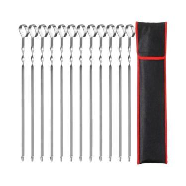 Imagem de Espetos De Churrasco Extensíveis Em Aço Inoxidável, 5, 6 Ou 10 Peças, 