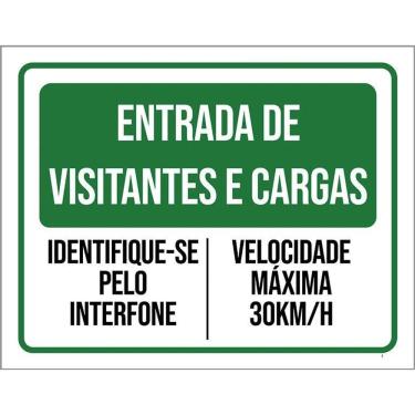 Imagem de Kit 3 Placa Acm Entradas Visitantes Cargas Interfone 18X23