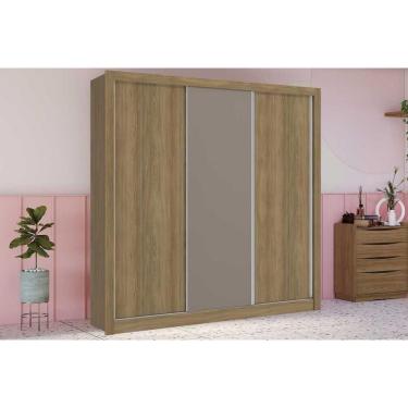 Imagem de Guarda Roupa Casal 3 Portas De Correr E 2 Gavetas M570 Nogueira/fendi/nogueira - Kappesberg