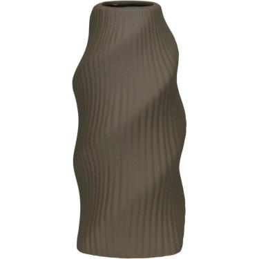 Imagem de VASO DECORATIVO ENFEITE CASA REDONDO HOME&CO CERÂMICA 25x10x10cm CINZA