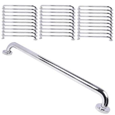 Imagem de Alça Barra de Apoio 80cm Inox Kit 30 Uni Acessibilidade Banho Idoso Am