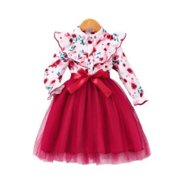 Imagem de Vestido De Manga Longa Para Meninas De 2 a 7 Anos, Casual, De Gaze Res