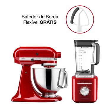 Imagem de Combo Liquidificador Pure Power 2 L E Batedeira Stand Mixer Artisan - Empire Red 220V