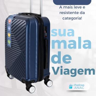 Imagem de Mala De Mão Bordo Viagem Rodinha 360 Resistente Abs Premium Padrão ANA