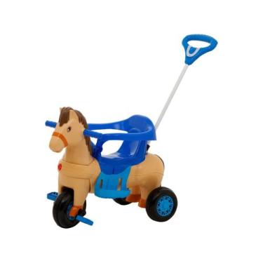 Imagem de Carrinho De Passeio e Pedal Infantil Potó Cavalinho Calesita, Bege, Po