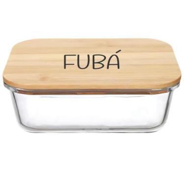 Imagem de Pote Hermético Vidro e Tampa de Bambu (1 Litro) Fubá - Casa Vitá, Fubá