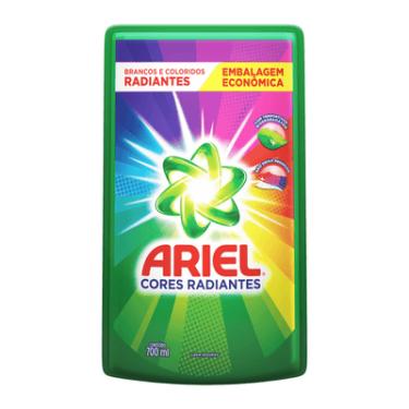 Imagem de Sabão Líquido Roupas Brancas e Cores Ariel Clássico Refil 700ml Concentrado Remoção de...