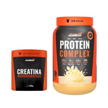 Imagem de Whey Protein Complex New Millen 900g e Creatina-Unissex