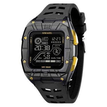 Imagem de Relógio digital masculino esportivo multifunção à prova d`água