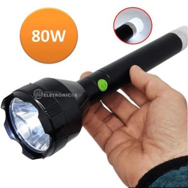 Imagem de Lanterna 80w Grande Iluminação Com 2 Led Holofote E Indicador Alta Lum