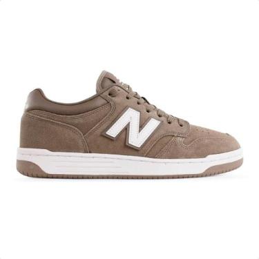 Imagem de Tênis New Balance 480 Low Masculino, 42, Marrom, Branco