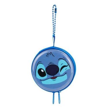 Imagem de Porta moeda circular azul stitch 7.5cm - disney