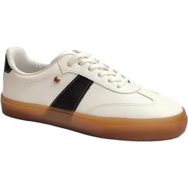 Imagem de Tênis Casual Bebece T2131 Feminino, Branco, Dourado, 37