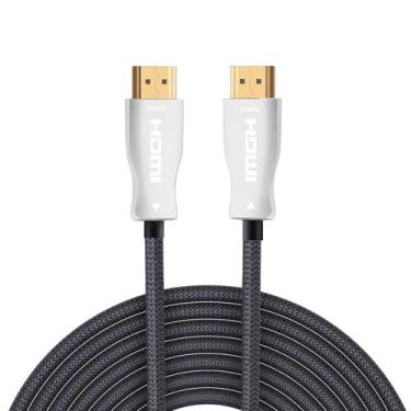 Imagem de Cabo Fibra Óptica HDMI 2.1 8K 48Gbps HDR Nylon Trançado 40m - FL