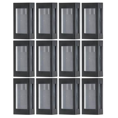 Imagem de Kit 12 Luminárias de Parede Arandelas Externas Prime Pretas Bivolt Jardim Fachada Muro...