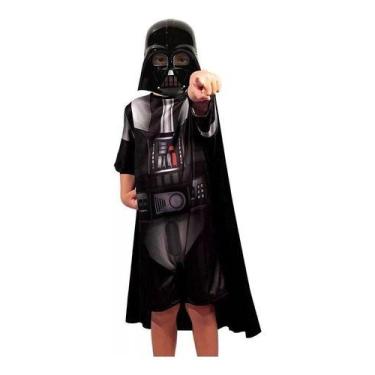 Imagem de Fantasia Infantil Darth Vader Star Wars Capa Mascara Festas - Super Ma