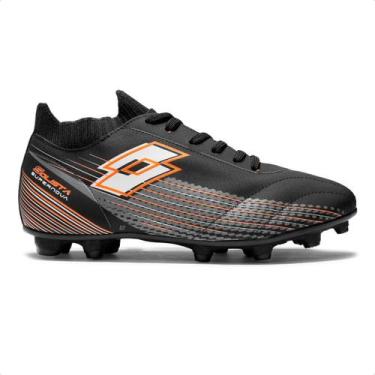 Imagem de Chuteira Campo Lotto Solista Supernova Masculina, 40, Preto, Laranja