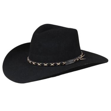 Imagem de Chapéu Cavalgada Preto de Feltro Texas Diamond 34222, 55