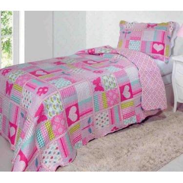 Imagem de Cobre Leito Colcha Solteiro Infantil Patchwork Teen Kids RZ - Rozac, C