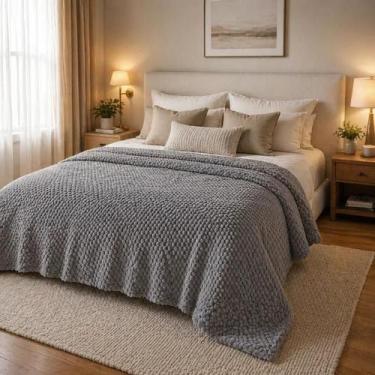 Imagem de Manta Microfibra Fleece Casal 1,80x2,20m 280g/m² CS Júnior, Cinza