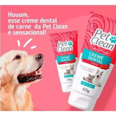 Imagem de Creme Dental Pet Clean para Cães e Gatos 60g, Carne