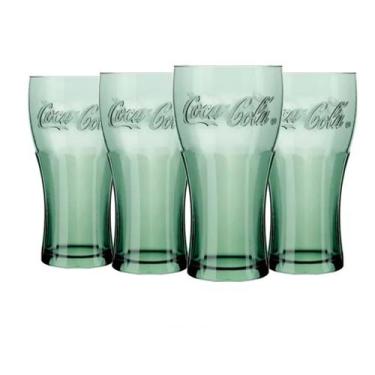 Imagem de Kit c/4 Copos Coca-cola 470ml Contour Nadir Figueiredo Verde