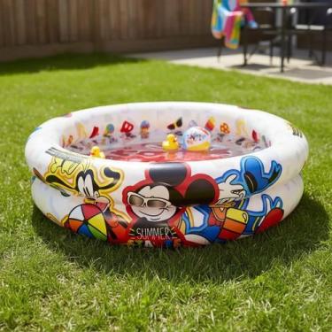 Imagem de Piscina Infantil Inflável Redonda 37L Mickey Disney 65x17cm - Etitoys