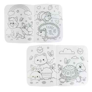 Imagem de Livro para Colorir Infantil com Giz de Cera JP Brink Kit com 6 Giz de Cera 4 Páginas