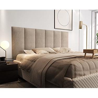 Imagem de Cabeceira Box Estofada Casal 1,40x56 Modelo Julia Cor Bege