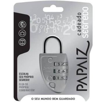Imagem de Cadeado Com Segredo Aço Prata Papaiz