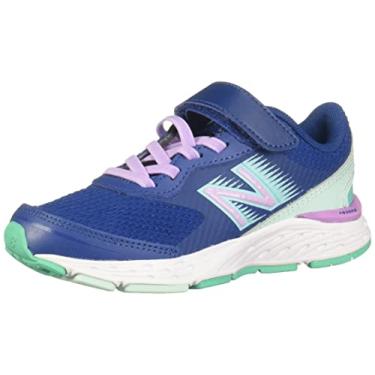 Imagem de New Balance Baby Girls 680 V6 Alternative Closure Running Shoe, Captain Blue/Dark Violet Glo/White Mint, 2 X-Wide Infant