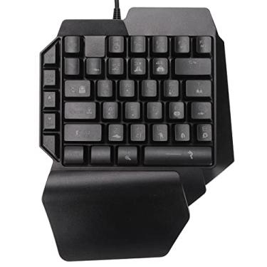 Imagem de Teclado de uma mão, 39 teclas, design ergonômico, teclado mecânico para jogos com uma mão para computador brilhante antiderrapante para celular