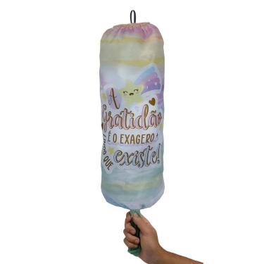 Imagem de Puxa Saco Tecido A Gratidão Dispenser Porta Sacolas