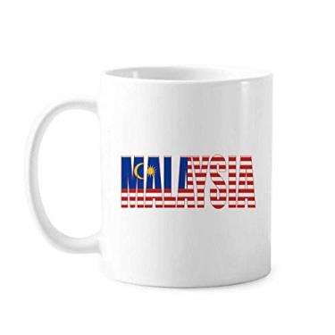 Imagem de Caneca de cerâmica com nome da bandeira do país da Malásia cerâmica xícara de porcelana de café louça