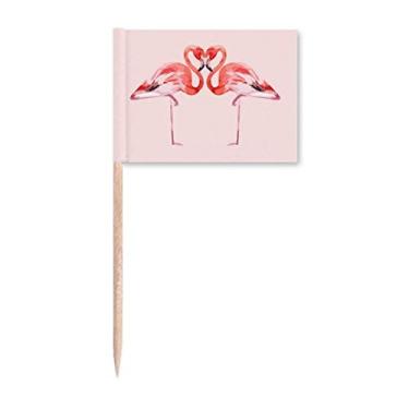 Imagem de Flango casal amante art déco presente moda palito bandeiras marcadoras decoração de festa