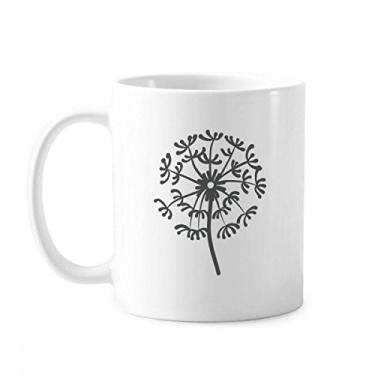 Imagem de Caneca de cerâmica com contorno de planta de flor dente-de-leão cerâmica xícara de porcelana de café louça