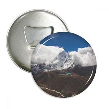 Imagem de Blue Sky Silvicultura Ciência Natureza Cenário Abridor de Garrafas Imã de Geladeira Emblema Multifuncional