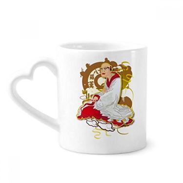 Imagem de Culture Eighteen Arhats Caneca com figura alfandegária café cerâmica copo de coração de vidro