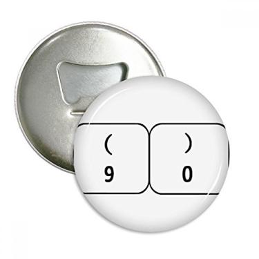 Imagem de Símbolo de teclado 9 0 abridor de garrafas ímã de geladeira emblema multifuncional