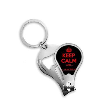 Imagem de Chaveiro abridor de cortador de unhas Keep Calm vermelho preto com citação
