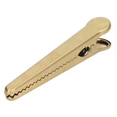 Imagem de Clipe de vedação de aço inoxidável, ampla gama de aplicações, design robusto com vedação firme e design de dente interno para pasta de saco de comida para chá de café (clipe jacaré dourado)