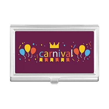 Imagem de Porta-cartões de visita com coroa de balão Feliz Carnaval de Veneza