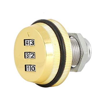 Imagem de Qinlorgo Bloqueio de senha de longa vida útil, bloqueio de código mecânico mecânico para caixa de correio com senha, para equipe de casa (Dourado, 20 mm)