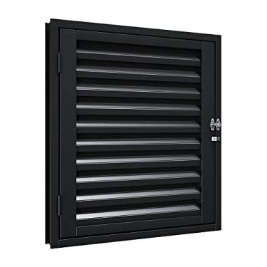 Imagem de Porta de Aço de Giro para Alçapão com Porta Cadeado 80x60cm Aço Pronto Riobras Preto