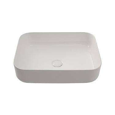 Imagem de Pingoo.casa, Cuba de Apoio Slim Retangular para Banheiro Louça Cerâmica 50,5x39,5cm Fluorita - Branco